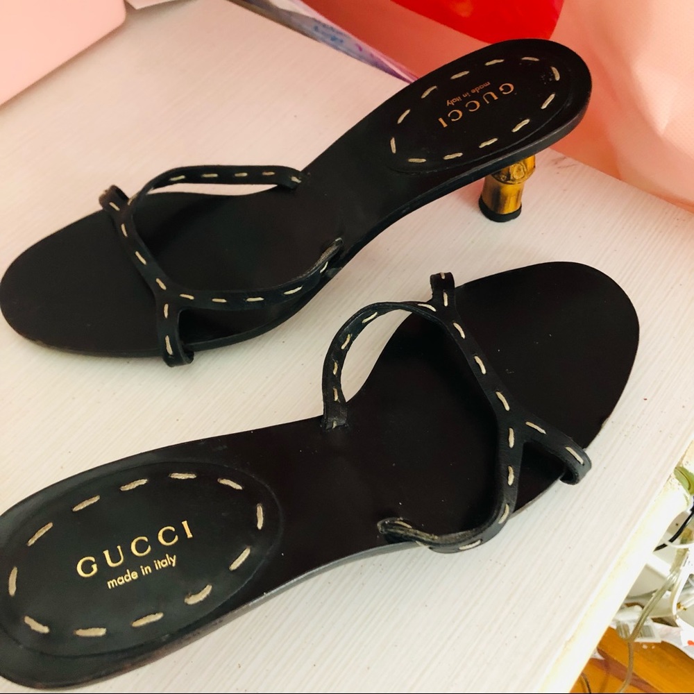 Selling Gucci x Tom Ford bamboo kitten heels. They are black, size 8B